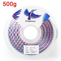 실크 PLA 무지개 3d 프린터 필라멘트 1.75mm 실키가 풍부한 광택 3D 펜 프린팅 재료 Ramdon 인쇄, [10] Kingfisher D-500g