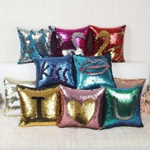 스팽글 소파쿠션 투톤 반짝이 등받이 쿠션 인테리어 베개, 40x40cm, K.레드 골드