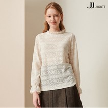 [JJ지고트(JJ JIGOTT)] (JJ지고트) 기모 펀칭 레이스 블라우스 GMCP0BLW