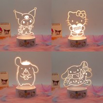 산리오 무드등 시나모롤 수면등 쿠로미 폼폼푸린 네온조명, [폼폼푸린] 삼색등