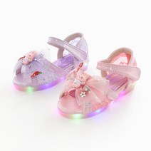 스위프 핑크 레빗런 LED 유아동 베이비 키즈 주니어 여아샌들