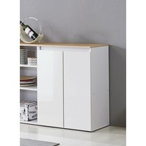 실용적 수납공간 튼튼한 직원휴게실 커피 찬장 그릇장 여자아이방 장식장, 오크화이트