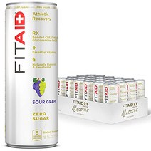 FITAID Post Workout Recovery Drink 캔음료 무가당 비건, RX Zero, 12fl oz(24팩)