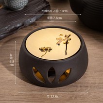 One Leaf Ark 도자 티팟워머 꽃차주전자티워머 티팟 워머 세트, 로 구리 패드 캔들 홀더, 1개