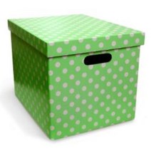 이케이박스 수납정리함, 그린 땡땡이 무단추 정리함, 4개입
