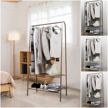 호쿠호니 스탠드옷걸이 행거 철제 드레스룸 코트랙 틈새 조립식옷장, 화이트