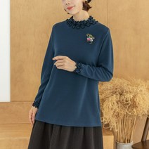 [디얼마미] 톡톡 기모 꼬불이 티셔츠 미시옷 빅사이즈 엄마옷 중년 여성 마담
