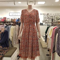 BCBG [올앤선드리] 브이넥 레이스단 쉬폰 원피스 ** 캐롤리나OP-A1M5O649