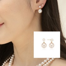 14K Gold 심플 드롭 진주 귀걸이 (14K 골드볼 진주반지 증정) EG4060YPL