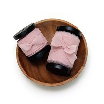 내추럴 쉬폰 더스티핑크 dust pink 10yd/포장용 리본/청첩장리본, 손찢음, 5cm