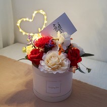 카네이션 반전 용돈 박스 어버이날 생신 선물 용돈티슈, 12반전용돈박스 레드+하트조명