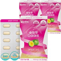 수다하우스 슬림핏다이어트 900mg 60정 x3개 여자 남자 여성 남성 다이어트 보조제 고함량 가르시니아 탄수화물커팅제 헬씨루틴 탄수화물억제제, 3개