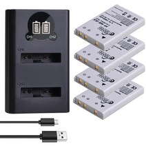 1400mAh ENEL5 니콘 Coolpix P530 P520 P510 P100 P500 3700 4200 USB 충전기 EN EL5, 01 Charger and 4Battery