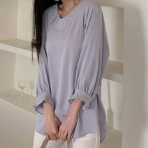 여성 블라우스 티셔츠 여자 브이넥 셔츠 프리 4색