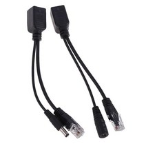 PoE 인젝터 스플리터 1 세트 poe 변환기 poe 전원 공급 장치 케이블 이더넷 어댑터 poe 분배기 rj45 ip 카메라용 인젝터 전원 공급 장치 모듈, 검은색