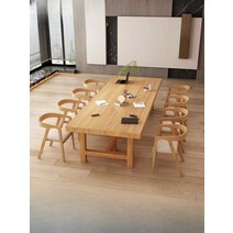 원목테이블 대형 거실 회의 테이블, 220x90x75 판두께 5CM