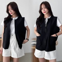 아이우먼 위쉬몰 BN 라운드넥지퍼베스트 K014H206 빅사이즈