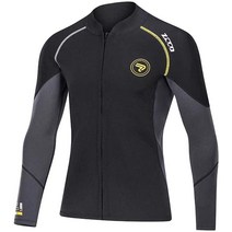 프리다이빙슈트 웻슈트 웻수트 Wetsuit Top 남성용 1.5mm 네오프렌 잠수복 재킷 전면 지퍼 긴소매 수영, 01 블랙._08 XX-Large