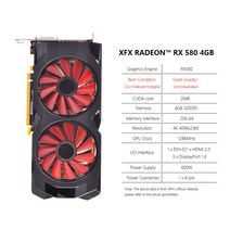 XFX-RX 580 8GB 4GB 2GB 그래픽 카드 AMD GPU Radeon RX590 570 560 550 R7 R9 370 380 비디오 데스크탑 P, 11 RX580 4GB 2Fan