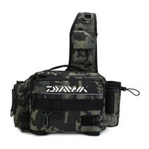 daiwa 다이와 낚시가방 다기능 어깨 크로스 바디 허리 팩 남성 야외 도구 46, 어두운 밤, 20리터
