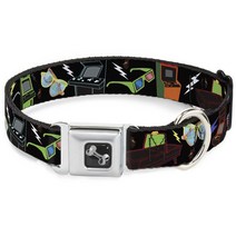 Buckle-Down 안전벨트 버클 개 목걸이 - 80년대 아케이드 블랙 - 2.5cm 너비 - 22.9-38.1cm 목에 맞음 - 스몰