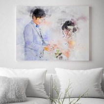 마이월플레이즈 수채화 그림 캔버스액자제작 주문제작 대형액자 웨딩 캔버스액자, 1개