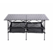 접이식 높이조절 야외 롤테이블 095, 블랙