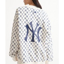 [국내매장판] 엠엘비 MLB 모노그램 올오버 오버핏 맨투맨 NY (Cream)