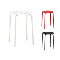 이케아 MARIUS 마리우스 스툴 철제 의자 블랙 화이트 레드 보조 미니 카페 사무실, 블랙 001.623.80 / 2개