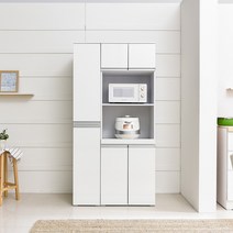 [1만원★즉시할인]장인가구 세이지 LPM 1800 주방 수납장세트B(틈새+렌지), 화이트