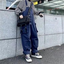 FYPMAN 가을/겨울 구제 워싱 멀티 포켓 점프슈트 남녀 커플 카고 멜빵바지 데일리 빈티지
