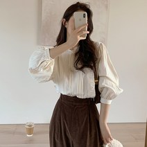 프렌치 부드러운 소재 아코디언 예쁜 블라우스