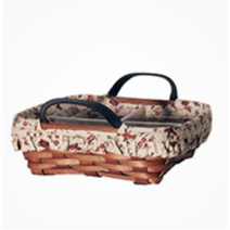 [썬데코] 10 미듐서빙 바스켓 나무바구니 핸드메이드 인테리어바구니 (267X267X83mm) 엔틱바구니