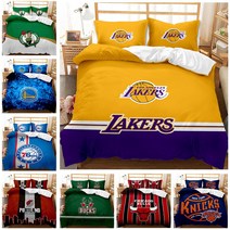 NBA 팀로고 엔비에이 침구세트 이불커버+베개커버 135 150 200 3가지 사이즈 농구 매니아 침실 꾸미기 꿀잠