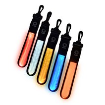 가방 LED 키링 등산 안전 펜던트 야간 반사 열쇠고리 스트랩 차키홀더, 레드, 1개