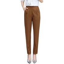 여자 하렘 바지 주머니가있는 비즈니스 캐주얼 바지 inslim high awist 팬츠