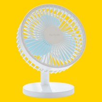리빙토픽 탁상용 무선선풍기 레트로 소형 사무실 책상 탁상 저소음 미니, 화이트