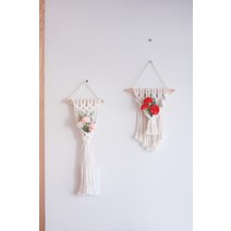 DIY 마크라메 카네이션 플라워 월행잉 만들기 키트 5월 가정의달 선물, 포켓형월행잉, 기본줄기_오렌지