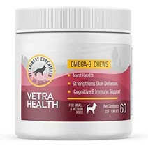 vetrahealth 오메가 완전한 피부 관절 인지 증폭기 개를 위한 면역 체계 지원 - 오메가 3 생선 기름 EPA amp dha – 60 또는 90 카운트 또는 액체 펌프, 중소형견