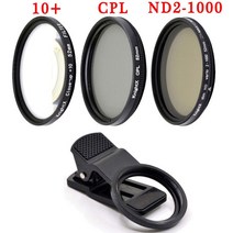 KnightX-전문 휴대폰 카메라 매크로 렌즈 CPL 스타 가변 ND 필터 모든 스마트 폰 37mm 49mm 52mm 55mm 58mm 콜스 업, 10X CPL ND2-1000 Set_58mm