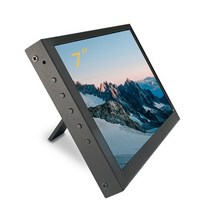 7인치 IPS 휴대용 모니터 스탠드 정전식 터치 스크린 1024x600 금속 소형 디스플레이 HDMI 케이블 Xbox 랩, 02 Monitor  Black