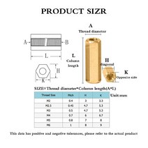 M2 M2.5 M3 M4 M5 황동 육각 암수 스탠드 오프 필러 스터드 마운트 스페이서 PCB 마더 보드 중공 볼트 나
