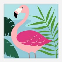 diy 쉬운 명화 그리기 추천 (물감 2배) S06 플라밍고 40x40cm 귀여운 동물 그림 아크릴 유화 물감 세트 아이방 꾸미기 색칠 집콕 실내 놀이