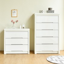 카멜레온퍼니처 하이 900 3단 5단 와이드 서랍장, 하이 900 5단 화이트