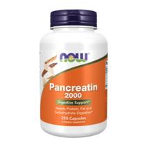 나우푸드 판크레아틴 2000 소화 지원 250캡슐 ( PANCREATIN 200mg 250CAPS ) 아밀라아제 프로테아제, 1개, 1개, 250정