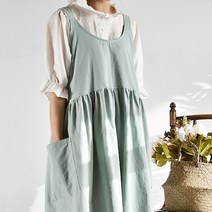 베이커리 제과제빵 원피스 여름앞치마 프릴 앞치마 린넨 베이킹