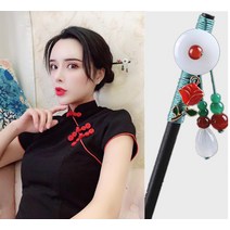 수제비녀 혼주비녀 수공예 웨딩 비녀 옥 한복머리꽂이