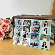인생네컷 액자 탁상용 메탈 포토액자 친구 연인 가족 강아지 아기 굿즈 사진 커스텀주문제작 중형, 블랙