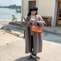 알파카코트 울 숏 하프 밍크 여성 트렌치 니트 무스탕 여성용 긴 머리 알파카 양모 양면 캐시미어 코트 루즈 목욕 가운 실루엣 모직 2023