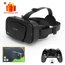 전화 모바일 스마트 폰용 3d 가상 현실 vr 안경 컨트롤러가있는 7 인치 헤드셋 헬멧 게임 wirth real viar goggles, 박스 9156 리모컨 포함